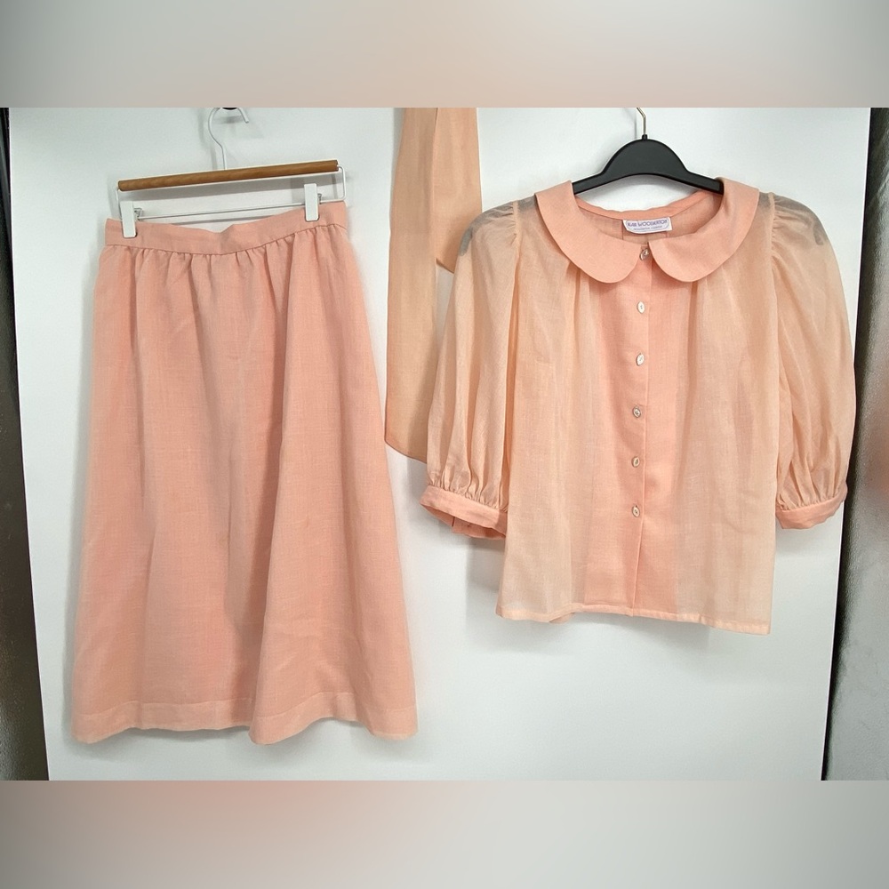 Blair Woolverton Vintage‎ 2 piece skirt and shirt Pastel Cotton Size 12